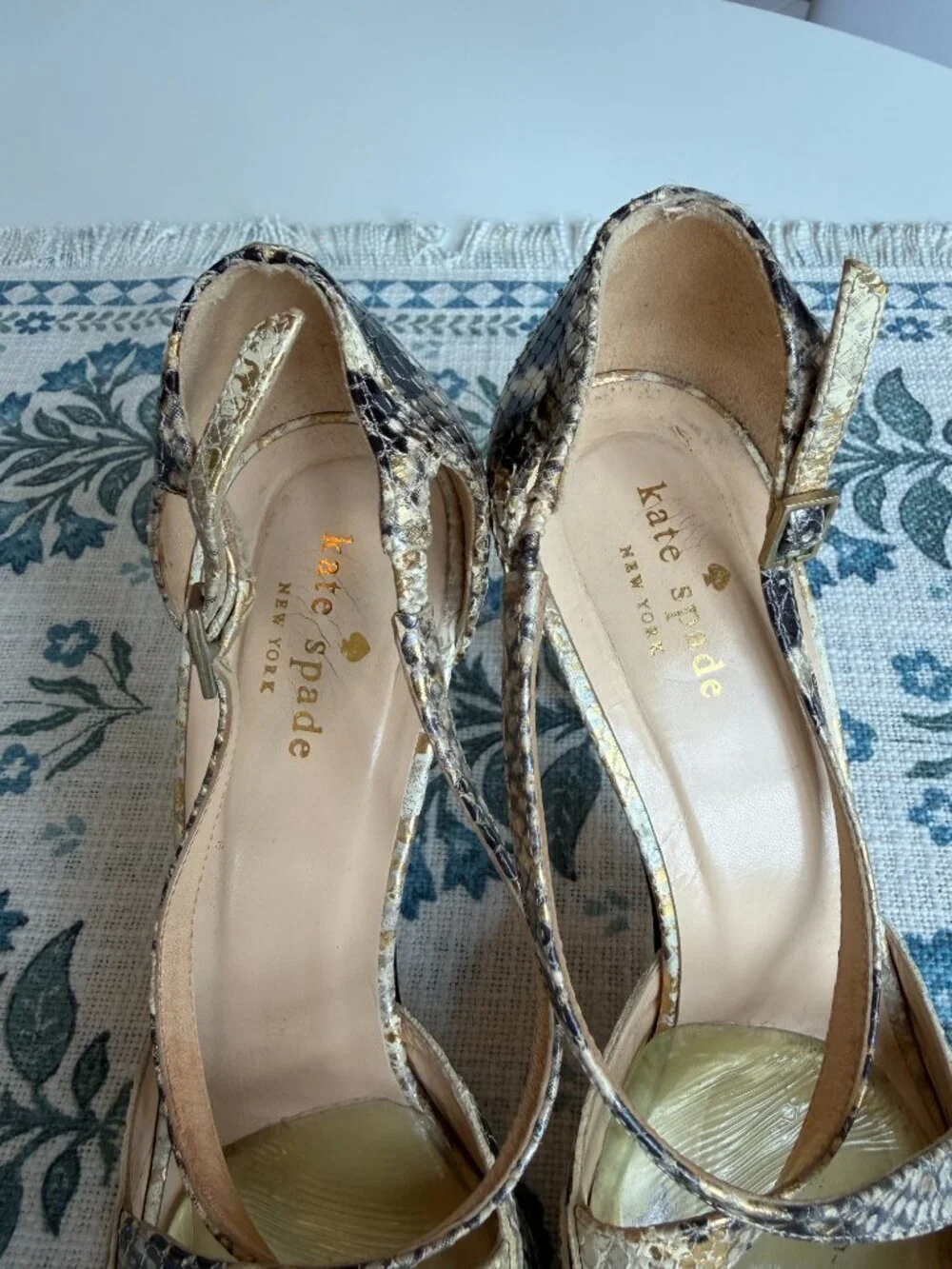 Kate Spade Platform Snakeskin Heels | Strappy | Open Toe | Womens Size 9